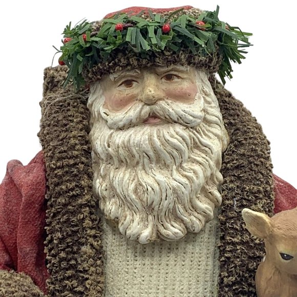 Woodland Santa Midwest Importers Fabric Mache #18186 in Box 10 I… - Picture 3 of 16